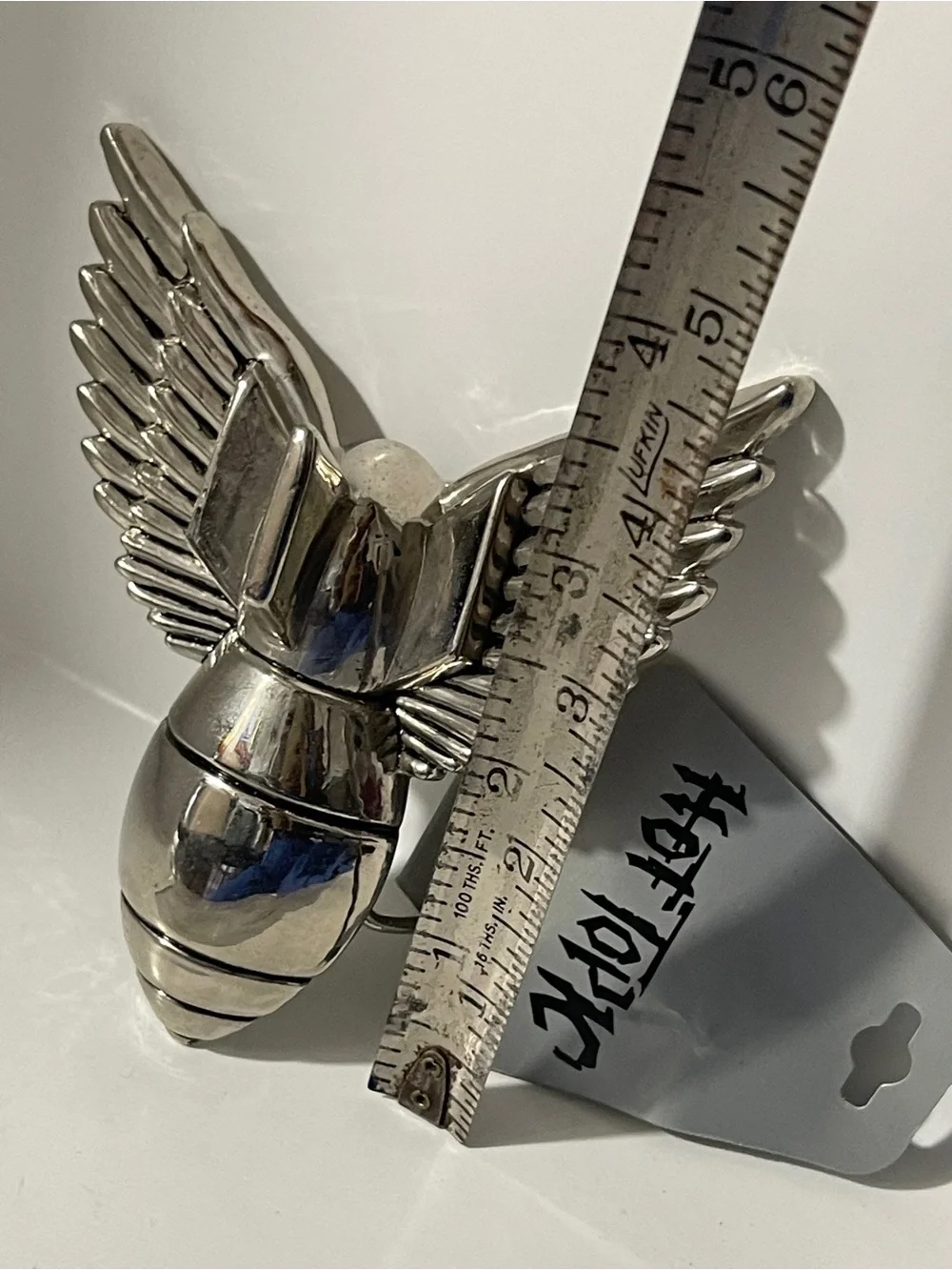 Hot Topic Silver Winged Bomb Belt Buckle